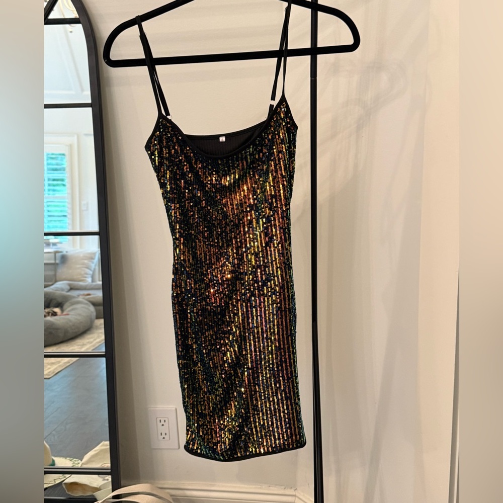 Sequin Black and Gold Dress